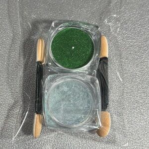 Green and Silver blue chrome powder Duo